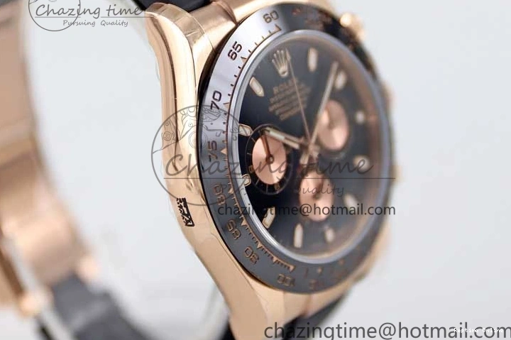 0117 Daytona 116515 RG TWF 1:1 Best Edition 904L Steel Black RG Dial on Oysterflex Strap A Popular 2415